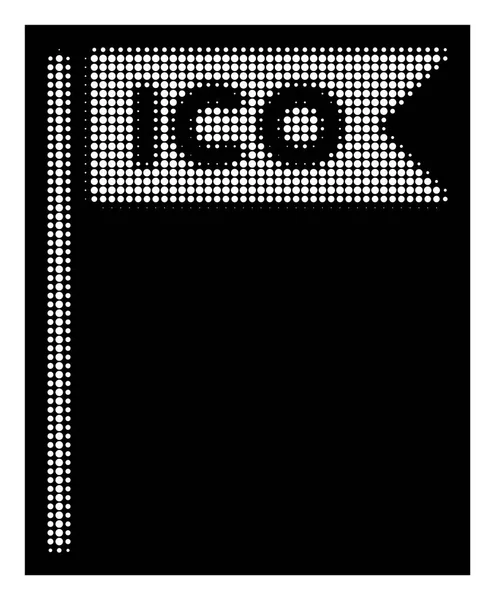 Ícone branco da bandeira da ICO do meio-tom —  Vetores de Stock