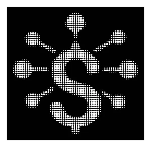 Икона финансовых отношений "Белый полутон" — стоковый вектор
