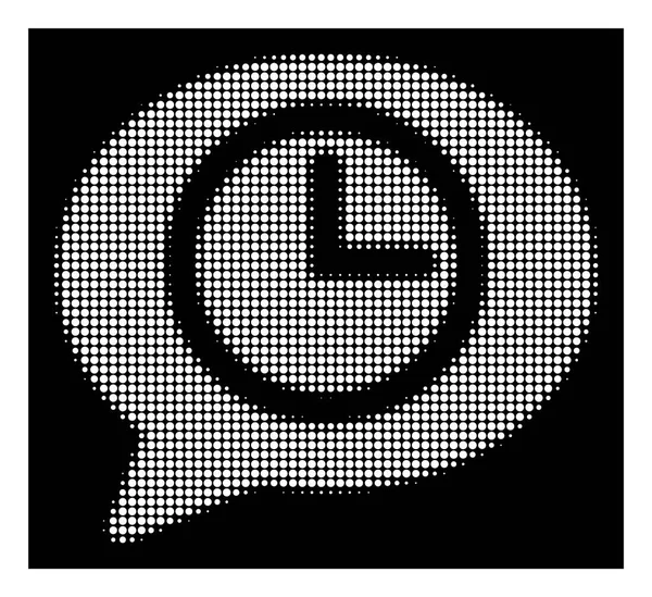 Witte Halftone bericht tijdpictogram — Stockvector