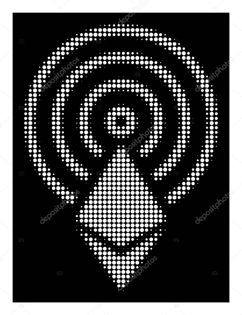 White Halftone Ethereum Crystal Airdrop Icon