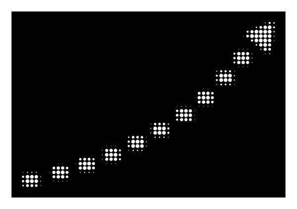 Icona di tendenza della crescita punteggiata mezzitoni bianchi — Vettoriale Stock