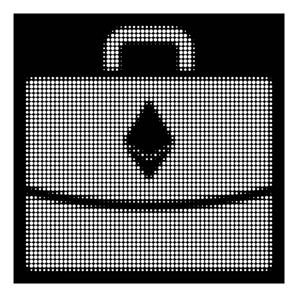 Icono Caso Contabilidad Ethereum Pixelado Medio Tono Pictograma Blanco Con — Vector de stock