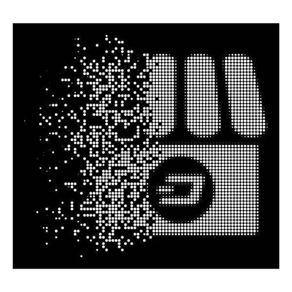 White Moving Pixel Halftone Dash Shop Icon