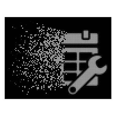 White Damaged Dotted Halftone Timetable Options Icon clipart