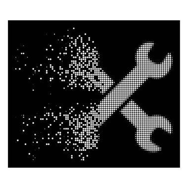 Parlak parçalanmış Pixelated noktalı resim simgesi anahtarı