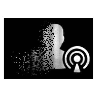 Beyaz nokta yarı ton Podcast Creator simgesini kırık