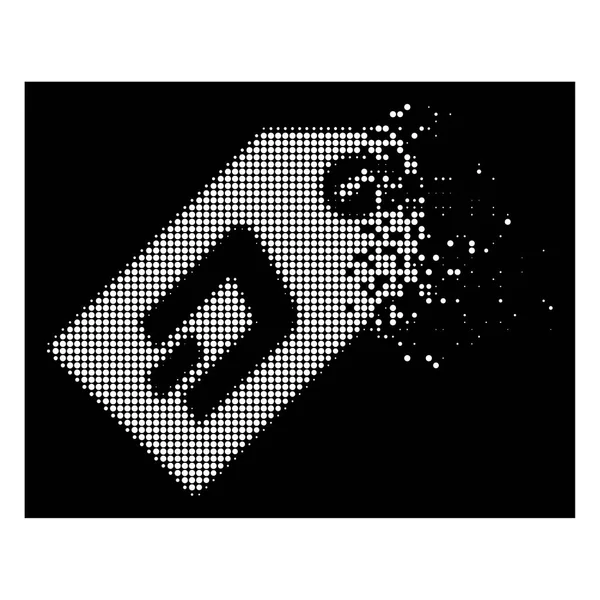 Dash Token Symbol Mit Verschwindendem Effekt Auf Schwarzem Hintergrund Weiße — Stockvektor