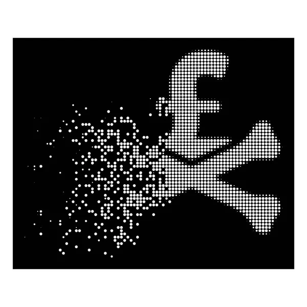 Icono brillante triturado Pixel Halftone Deuda de Libra Mortal — Archivo Imágenes Vectoriales