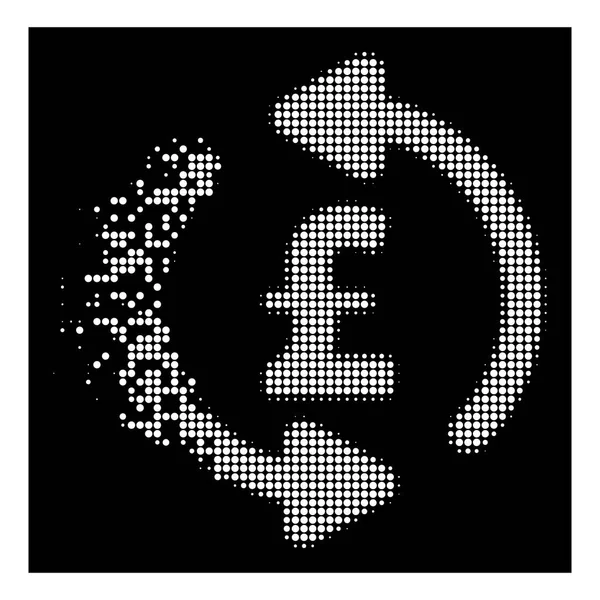 White Fragmented Pixelated Halftone Refresh Pound Price Icon