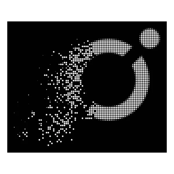 Bright flytta Pixel halvton nod länkikon — Stock vektor