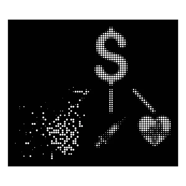 White ontleed Dot Halftone medische begroting pictogram — Stockvector