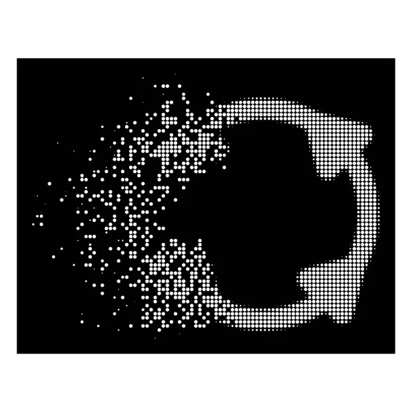 Bright Pixel Halftone roteren pictogram ontbinding — Stockvector