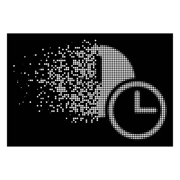 Vit försvinner Dot halvton klockor ikon — Stock vektor