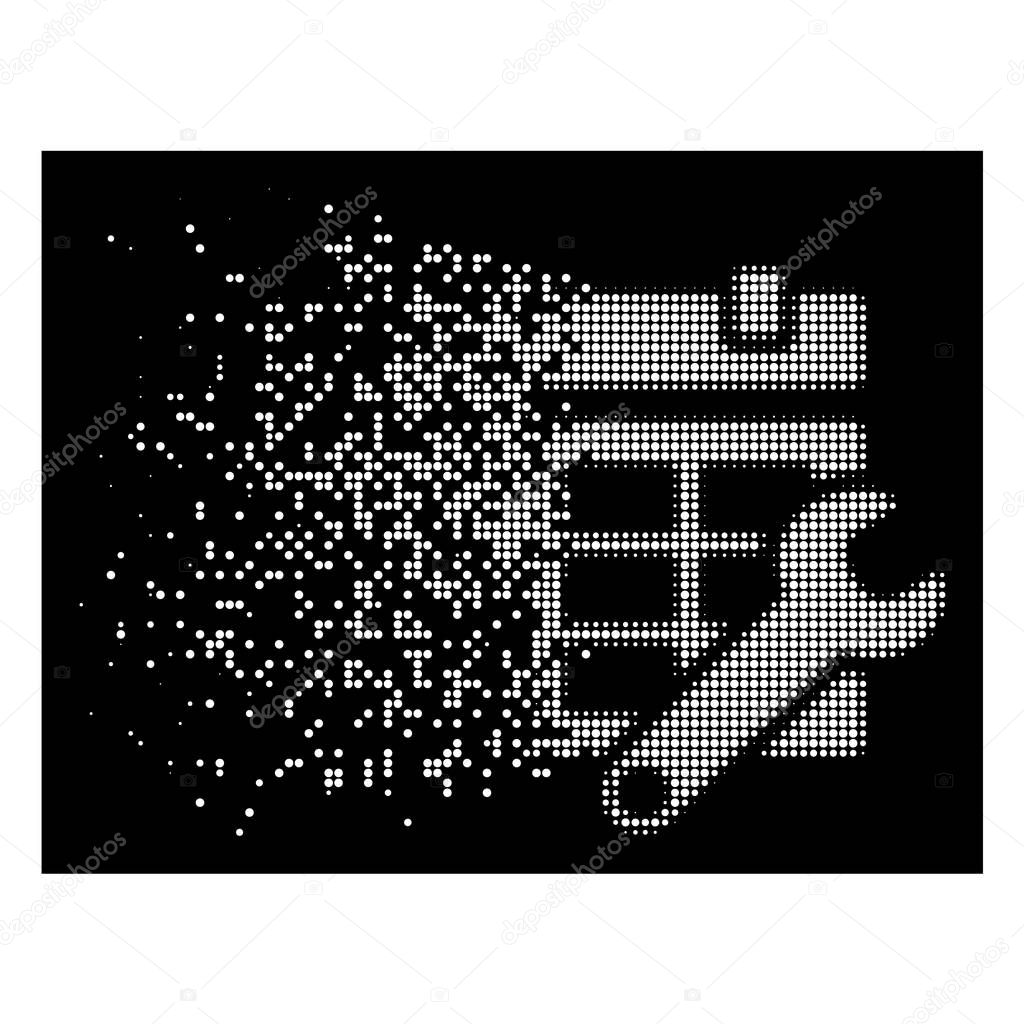 White Damaged Dotted Halftone Timetable Options Icon