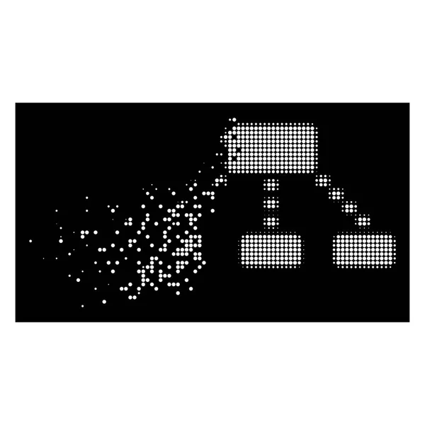 Піктограма яскравих розломів пікселів напівтонових точок схеми — стоковий вектор