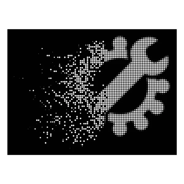 White Dissolving Dot Halftone Service Tools Icon — Stock Vector