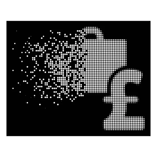 Fehér por Pixel félárnyék font számviteli ikon — Stock Vector