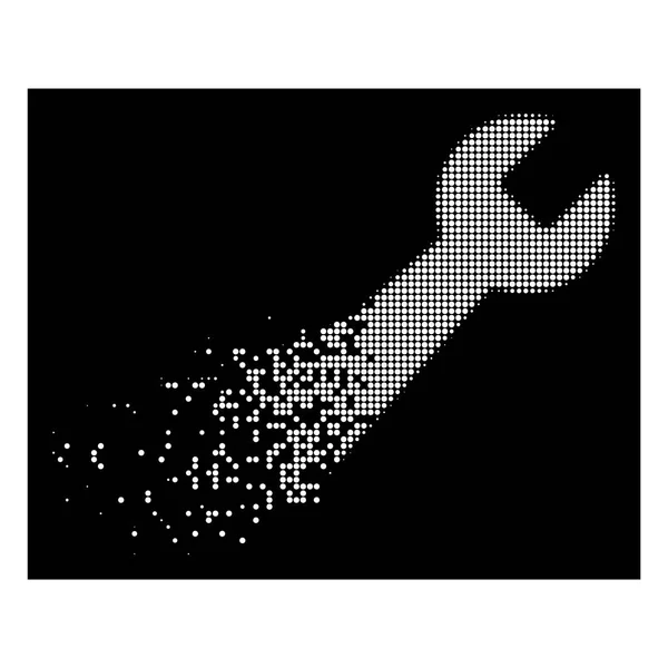 Icône de clé demi-teinte Pixel cassé blanc — Image vectorielle