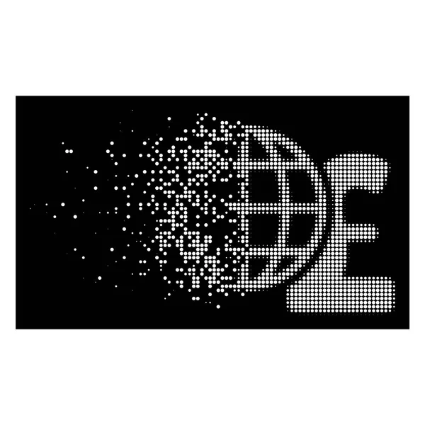 Beyaz Pixelated yarı ton küresel Lirası mali simgesi dağınık