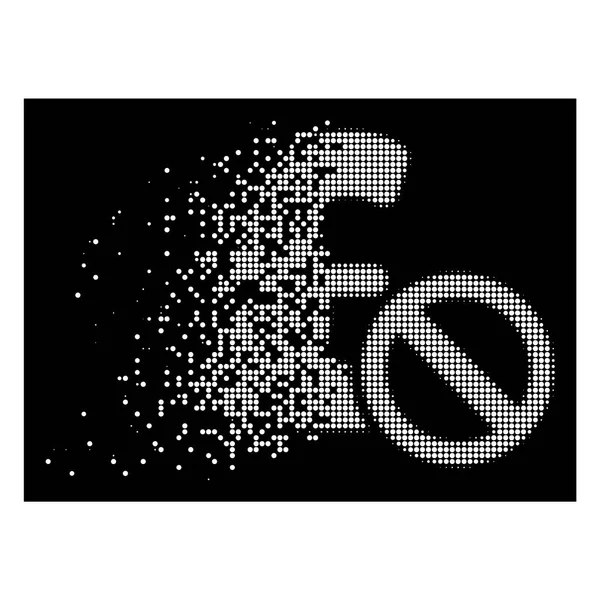 Wit ontbonden Pixel Halftone verboden pond betaling pictogram — Stockvector