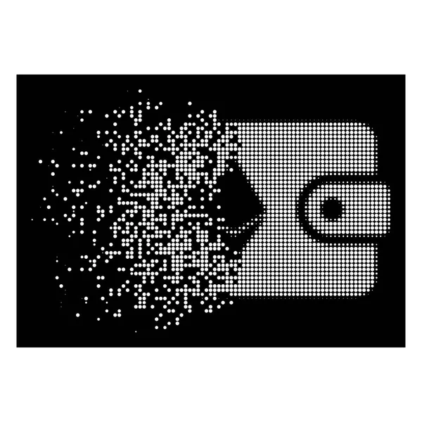 Weißer auflösender Punkt in der Mitte des Ethereum Billfold-Symbols — Stockvektor