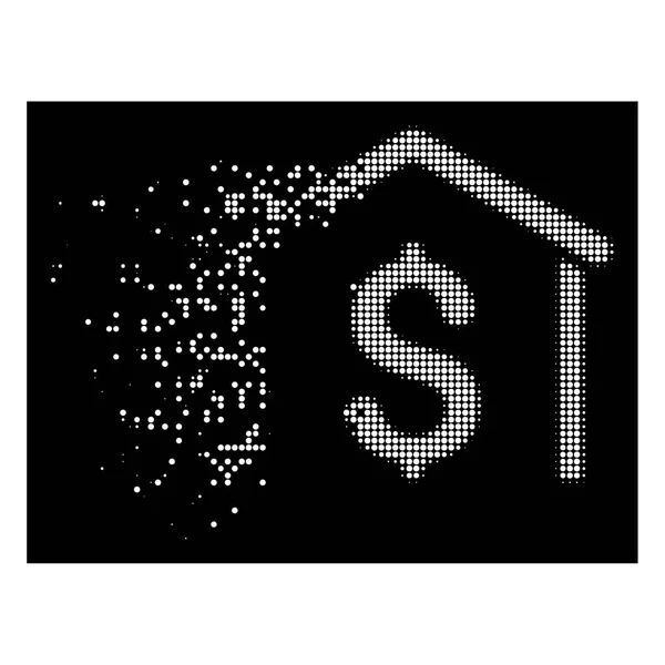 White rozpuszcza piksela rastra pieniędzy garaż ikona — Wektor stockowy
