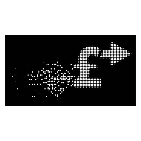 Világos lebomlott Pixel félárnyék tölteni font pénzt ikon — Stock Vector