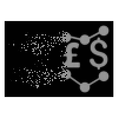Pixelated yarı ton Lirası ve doları eğilimler simgesi beyaz zarar