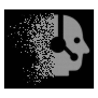 Yarı ton işleç simgesini imha beyaz noktalı