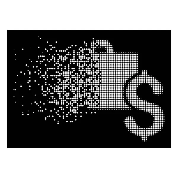 White Disintegrating Dotted Halftone Accounting Icon