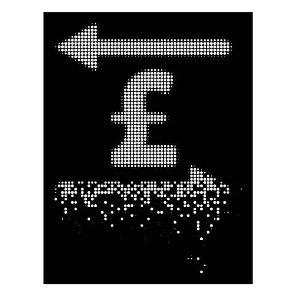 Bright Dust Pixel Halftone Pound Transactions Icon — Stock Vector
