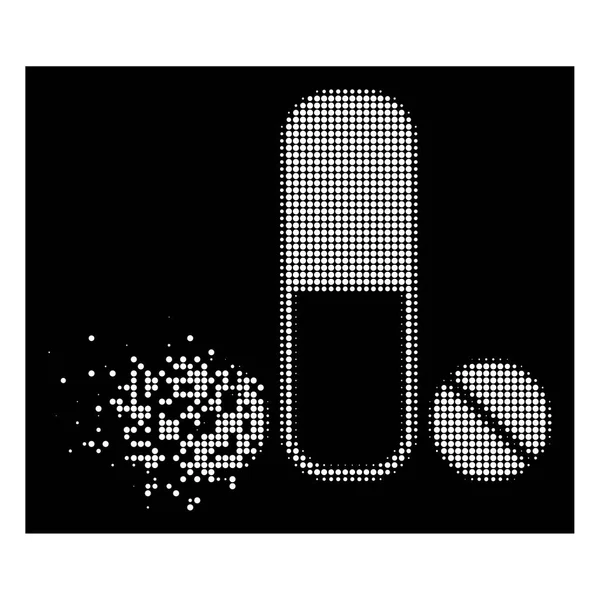 Icono brillante de la medicación masculina de medio tono con puntos rotos — Archivo Imágenes Vectoriales
