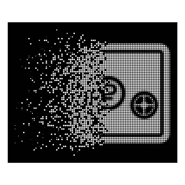 White Fragmented Pixel Halftone Rouble Bank Safe Icon