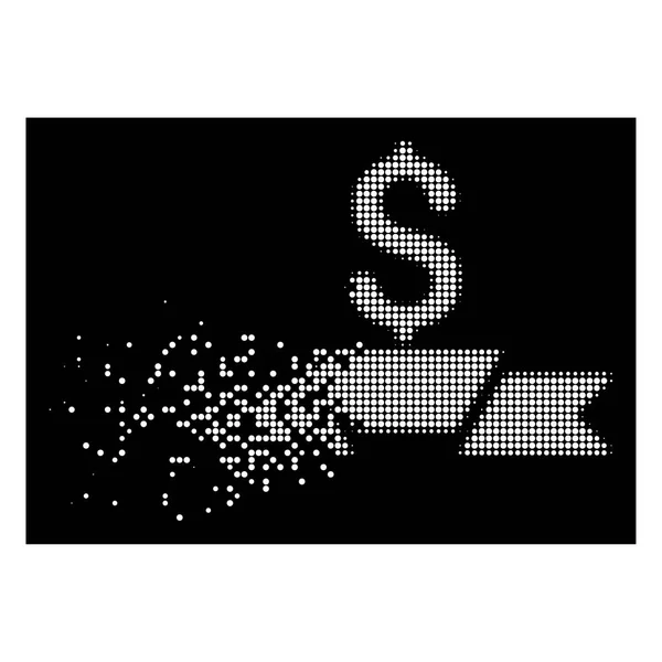 Icono de cinta de negocios premium semitono punto disipado brillante — Vector de stock