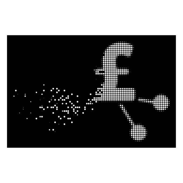 Fehér por Pixelated félárnyék font Bank fiókjai ikon — Stock Vector