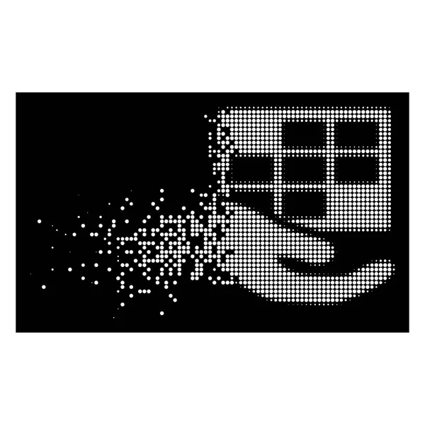 Icono de programación de servicio de punto medio tono disperso blanco — Archivo Imágenes Vectoriales