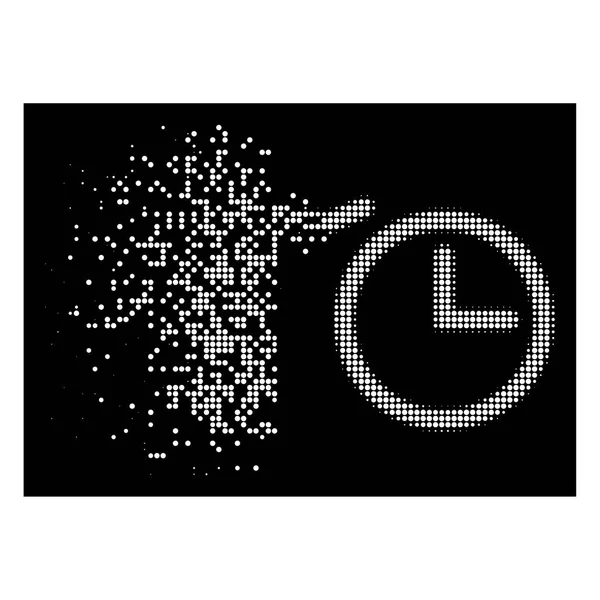 Icono brillante Destructed Dot Halftone Time Show — Archivo Imágenes Vectoriales