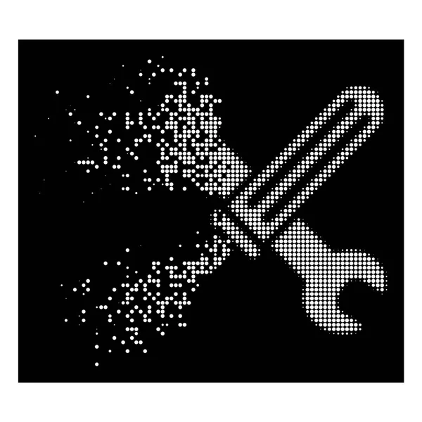 Bright fragmenterad Dot halvton verktyg-ikonen — Stock vektor