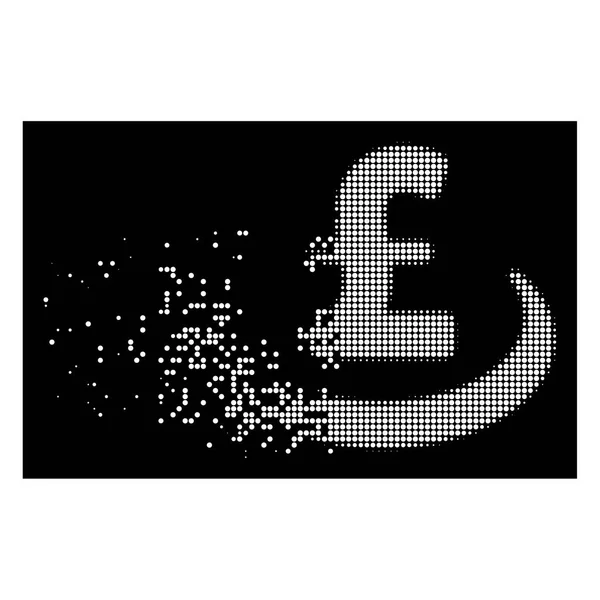 White Dust Pixel Halftone Pound Deposit Placement Icon — Stock Vector