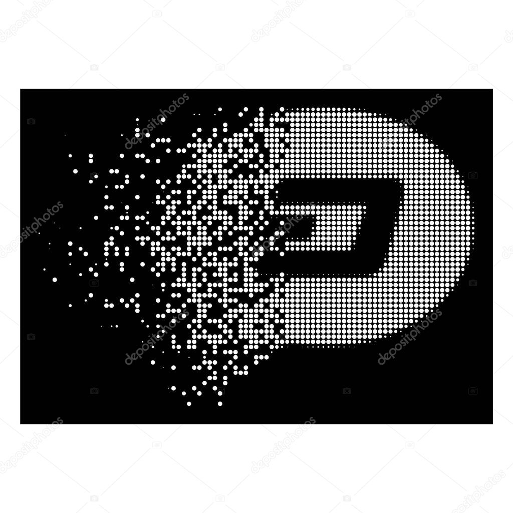 Bright Damaged Dotted Halftone Dash Message Balloon Icon