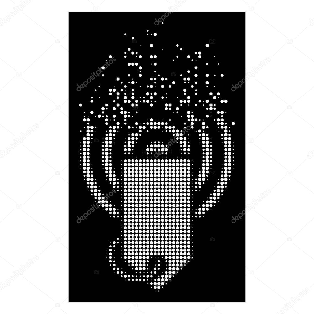 White Dissipated Pixelated Halftone Token Airdrop Icon
