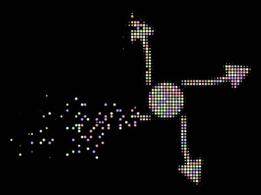 Yumuşak noktalı yarım ton eğrisi okları simge harcanmış