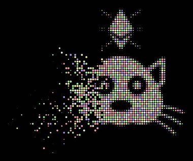 Işık ışıltı piksel noktalı resim Ethereum kripto Kitty simge