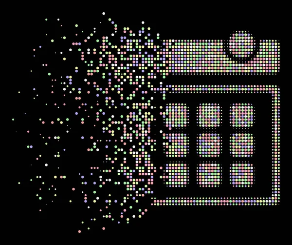 Icône molle de mois de calendrier de demi-teinte de pixel dissipé — Image vectorielle