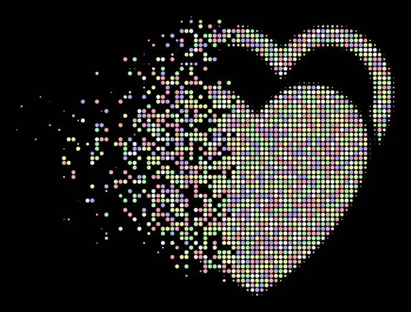 М'яка плямиста півтонова кохання серця ікона — стоковий вектор