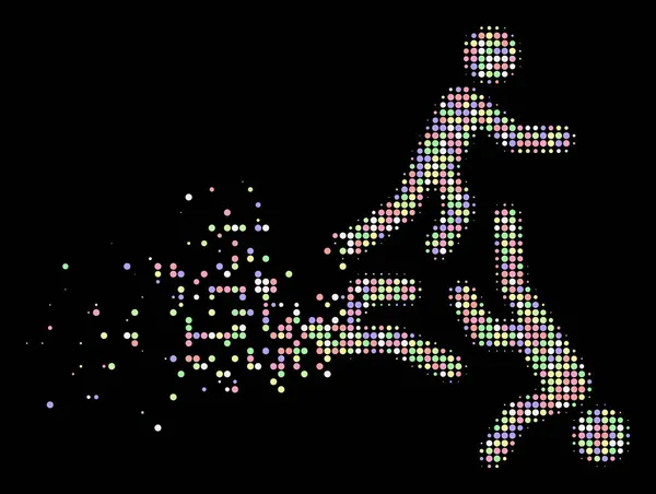 Licht gebrochen Pixel Halbton bewegen Männer Symbol — Stockvektor