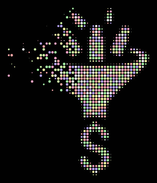 Soft Moving Pixelated Half One Sales Icon
