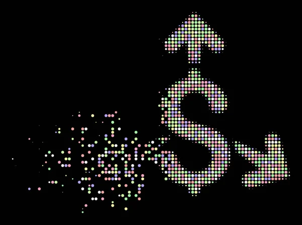 Легкі розломи Піксель Halftone витрачати гроші піктограма — стоковий вектор