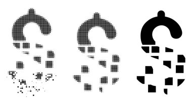 Rendelenmiş noktalı yarım ton dolar simgesi yok