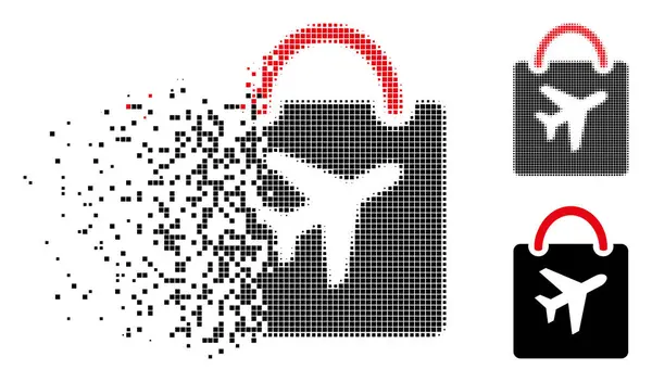 Pixel dispersé Halftone Duty Free Bag Icône — Image vectorielle
